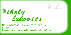 mihaly lukovits business card